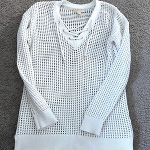 Michael Kors Waffle Knit White Pullover